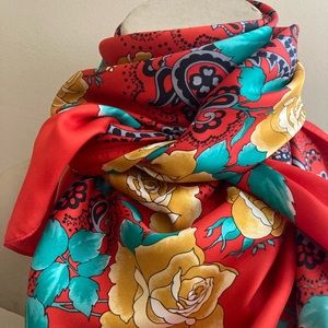 Colourful vintage square scarf